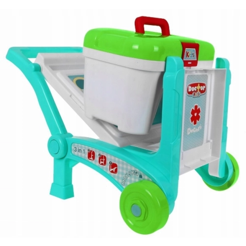 Duży ZESTAW LEKARSKI na wózku + akcesoria WALIZKA 008-929